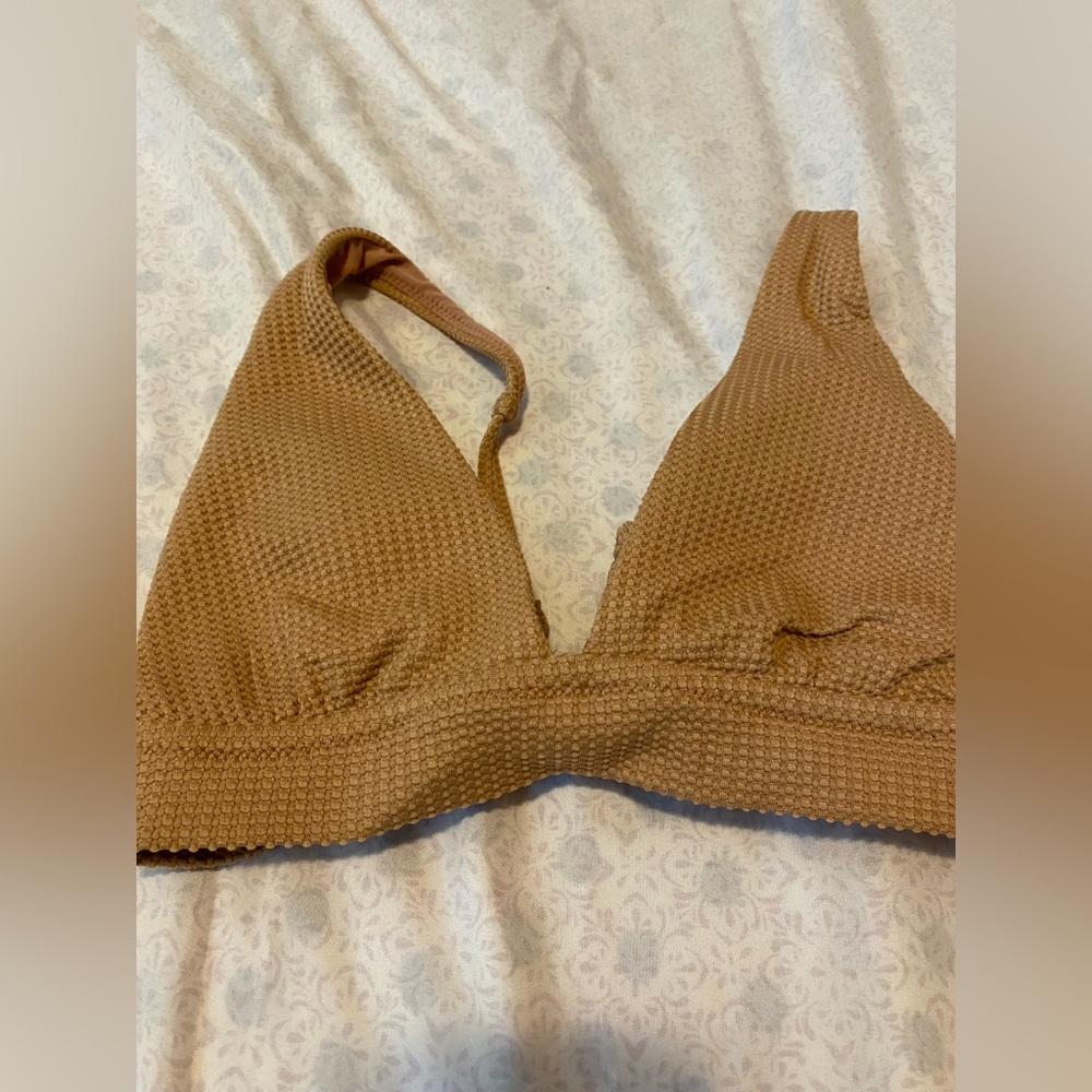 Aerie waffle brown triangle bikini top